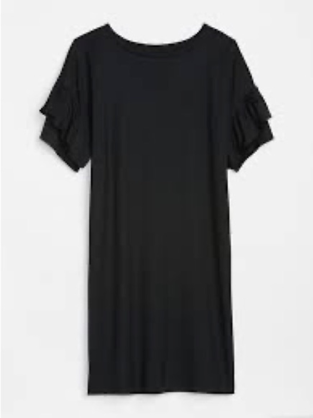 GAP Black Short Ruffle-Sleeve Mini Tee‎ Shirt Dress Size XS